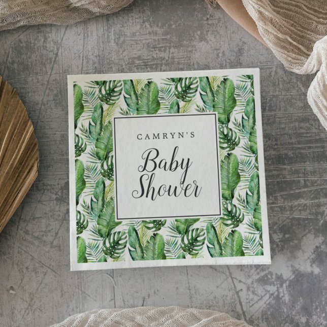 Servilleta De Papel Toallas de Baby Shower de palma tropical salvaje (Subido por el creador)