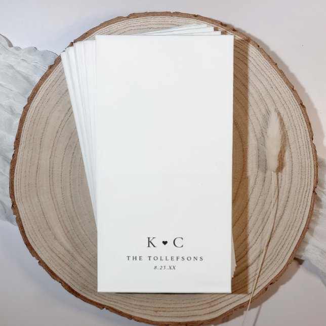 Servilleta De Papel Toallas de baño Boda personalizadas para el baño (Wedding towels for bathrooms - personalized modern monogram initials logo.)