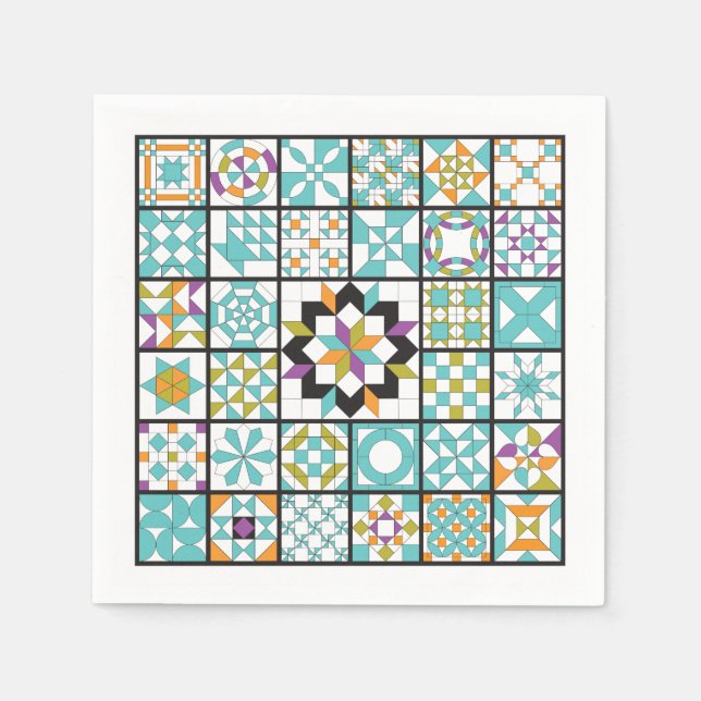 Servilleta De Papel Toallas de baño turquesa moderna (Anverso)