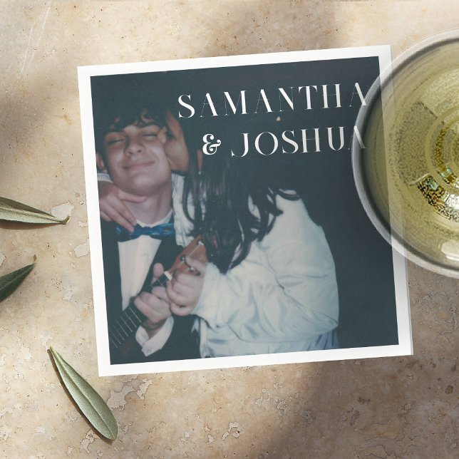 Servilleta De Papel Toallas de Boda con foto y monograma (Subido por el creador)