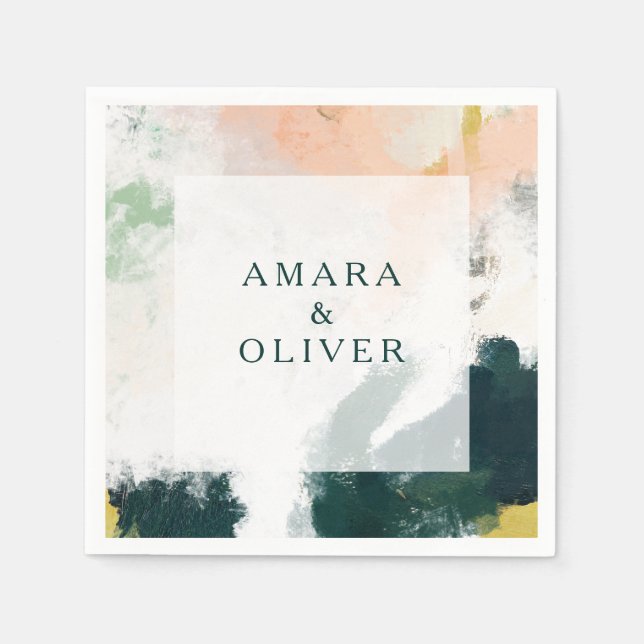Servilleta De Papel Toallas de Boda de abstracto colorido (Anverso)