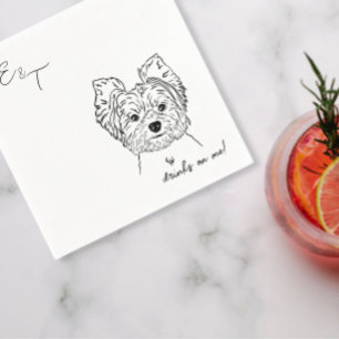Servilleta De Papel Toallas de boda de Cocktail de Yorkshire Terrier D
