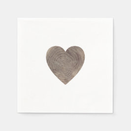 Servilleta De Papel Toallas de boda de gran corazón de madera rústica