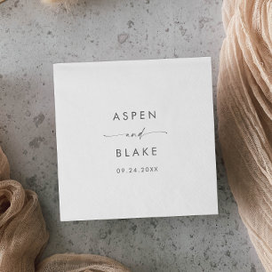 Servilleta De Papel Toallas de Boda de guiones plateados modernos