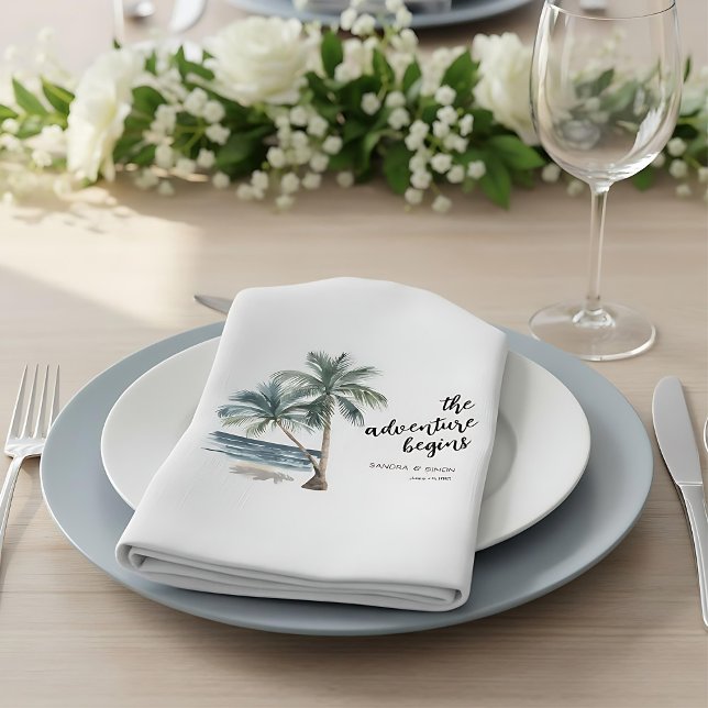 Servilleta De Papel Toallas de boda de la playa de palmeras tropicales (Subido por el creador)