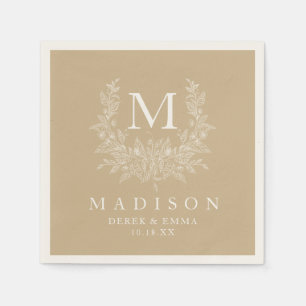 Servilleta De Papel Toallas de Boda de monograma rústico