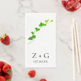 Servilleta De Papel Toallas de Boda de papel de marfil inglés verde