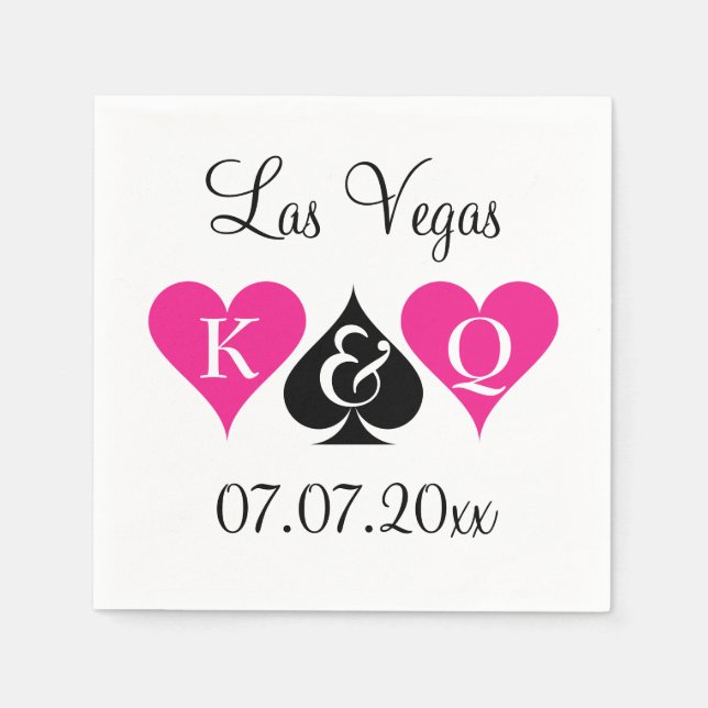 Servilleta De Papel Toallas de boda de temas de Las Vegas con monogram (Anverso)
