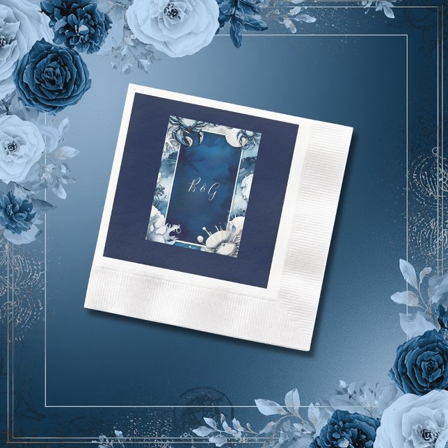 Servilleta De Papel toallas de boda de vibración azul y blanco (Subido por el creador)