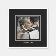 Toallas de boda en blanco y negro