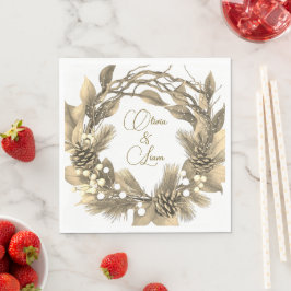 Servilleta De Papel Toallas de boda personalizadas Gold