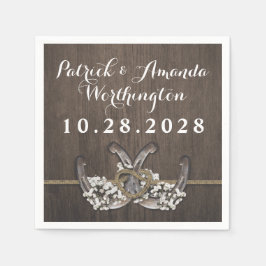 Servilleta De Papel Toallas de Boda Rústica de la Respiración del Bebé