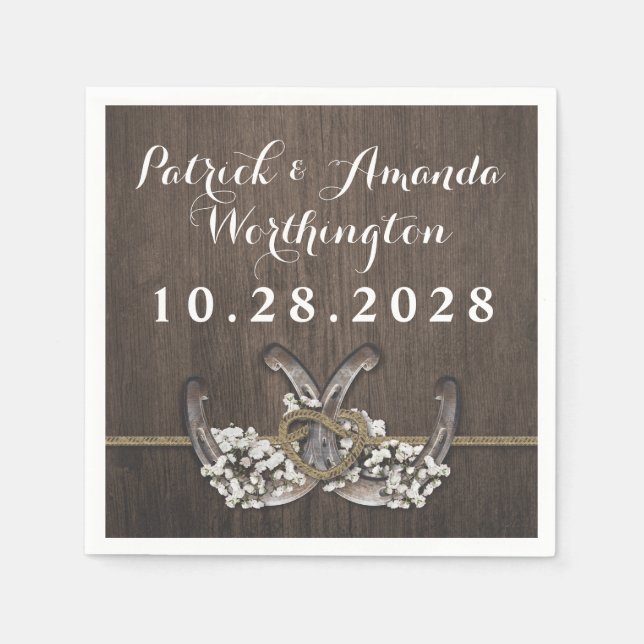 Servilleta De Papel Toallas de Boda Rústica de la Respiración del Bebé (Anverso)