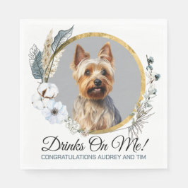 Servilleta De Papel Toallas de Boda Terrier Australiano con foto de pe