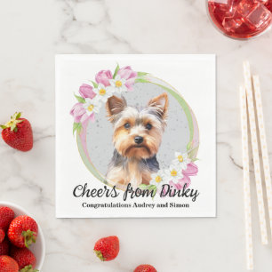 Servilleta De Papel Toallas de Boda Terrier de Yorkshire con Perros Fo