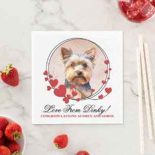 Servilleta De Papel Toallas de Boda Terrier de Yorkshire con Perros Fo