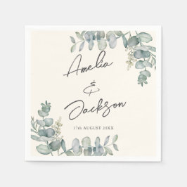 Servilleta De Papel Toallas de Boda verde rusas Eucalyptus Sage