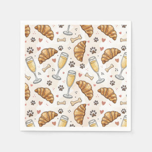 Servilleta De Papel Toallas de Brunch & Paws - Croissants and Mimosas