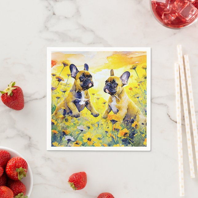 Servilleta De Papel Toallas de Bulldog francesas (In situ)