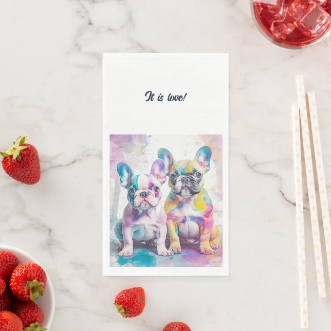 Servilleta De Papel Toallas de cachorro de Bulldog francés personaliza (In situ)