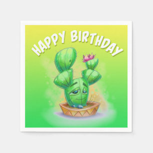 Servilleta De Papel Toallas de cactus personalizado de cumpleaños