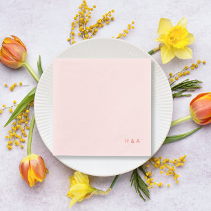 Servilleta De Papel Toallas de cóctel Boda rosa ligero personalizado