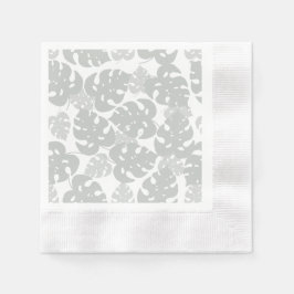 Servilleta De Papel Toallas de coctel botánico Gray monstera