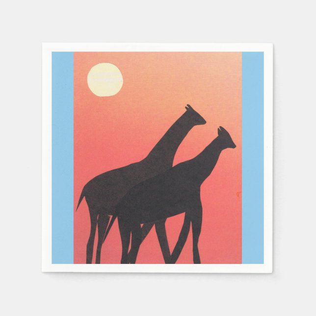 Servilleta De Papel Toallas de cóctel con diseño de jirafa (Anverso)
