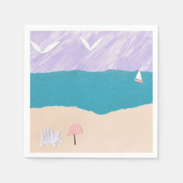 Servilleta De Papel Toallas de cóctel con diseño de playa