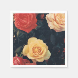 Servilleta De Papel Toallas de cóctel con Rosas