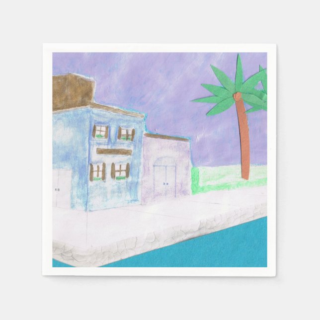 Servilleta De Papel Toallas de cóctel con un diseño caribeño (Anverso)