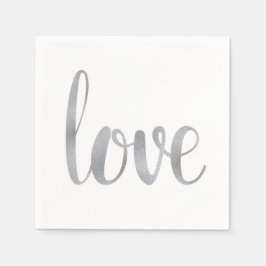 Servilleta De Papel Toallas de cóctel de amor plateado, fuente de Reli