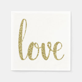 Servilleta De Papel Toallas de cóctel de amor, purpurina