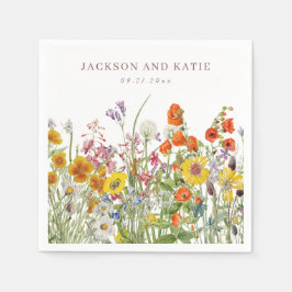 Servilleta De Papel Toallas de cóctel de flor silvestre personalizadas