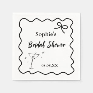 Servilleta De Papel Toallas de Cóctel de Onda Retro - Cristal Martini