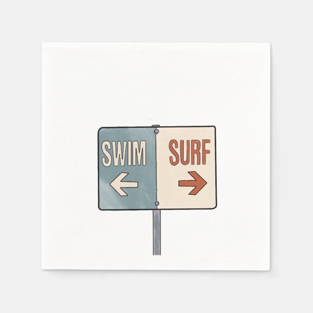 Servilleta De Papel Toallas de cóctel de surf. Malibu boda (Anverso)