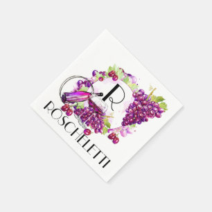 Servilleta De Papel Toallas de cóctel de vino personalizadas