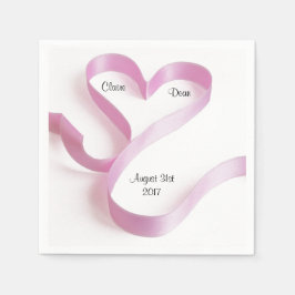 Servilleta De Papel Toallas de corazón rosado personalizadas