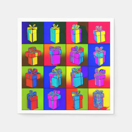 Servilleta De Papel Toallas de cumpleaños con regalos envueltos