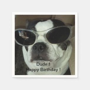 Servilleta De Papel Toallas de cumpleaños de Boston Terrier