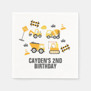 Servilleta De Papel Toallas de cumpleaños de camión de construcción