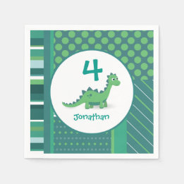Servilleta De Papel Toallas de cumpleaños de dinosaurios personalizada