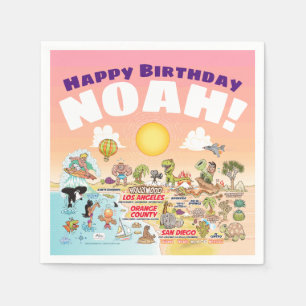 Servilleta De Papel Toallas de cumpleaños de Personalizado SoCal