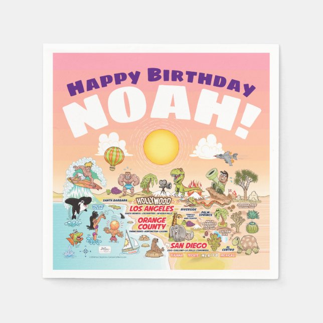 Servilleta De Papel Toallas de cumpleaños de Personalizado SoCal (Anverso)