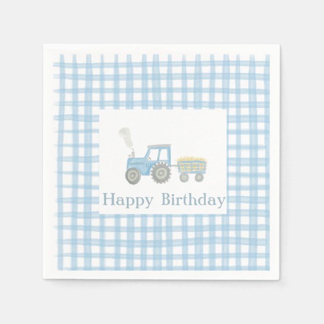 Servilleta De Papel Toallas de cumpleaños de Tractor (Anverso)