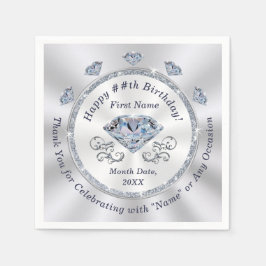 Servilleta De Papel Toallas de cumpleaños personalizadas, cócteles o 3