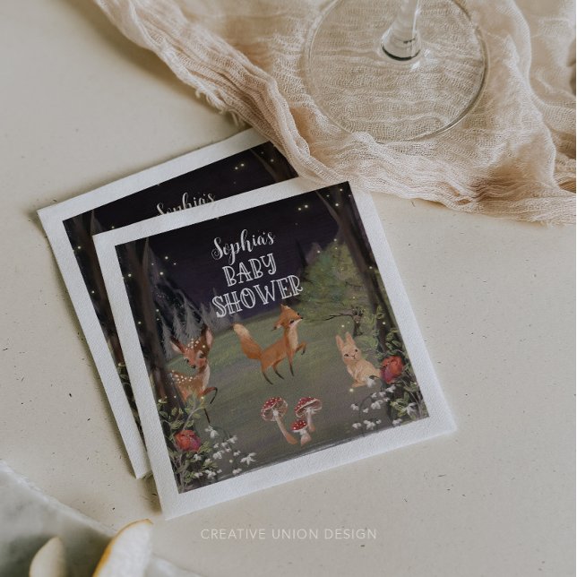 Servilleta De Papel Toallas de decoración Baby Shower de Woodland enca (Subido por el creador)