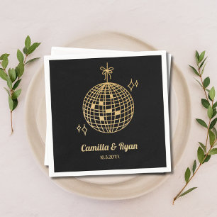Servilleta De Papel Toallas de decoración Boda Retro Black & Gold Disc