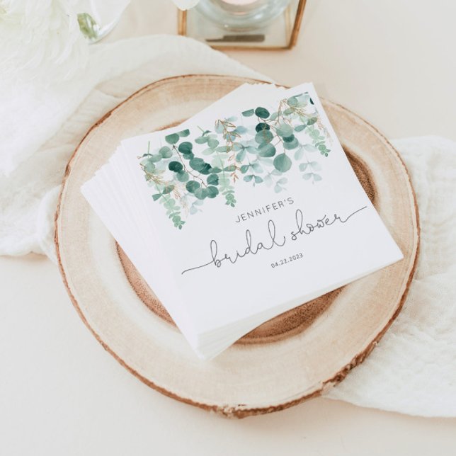 Servilleta De Papel Toallas de ducha de novia elegantes para eucalipto (Subido por el creador)