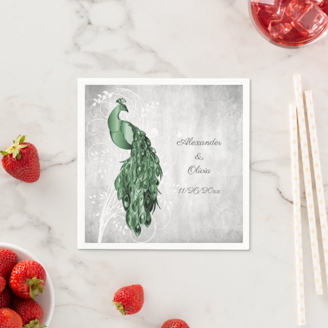 Servilleta De Papel Toallas de ducha para novias verde esmeralda (In situ)